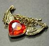 Retro heart & wing necklace