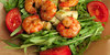 Salad of arugula with shrimp
