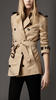 Burberry - LEATHER DETAIL SHORT TRENCH COAT