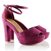 &#9679; H&M Red Wine Suede Heeled Sandals