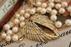 Glass Pearls Angel Wings Pendent Necklace