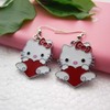 Cute HelloKitty Girls Lady Red Heart Mini Earring Gift for Kid Classmate Friend