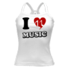 Белая майка "I &lt;3 music"