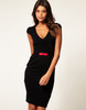 ASOS V Neck Dress with Ruched Bust Detail