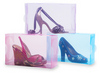 Цветные прозрачные коробки для женской обуви