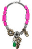 SHOUROUK Pink Miami brass crystal necklace