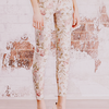 Floral print skinny leg trousers