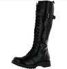 VOLATILE Combat Womens Knee High Boot Shoe Hot Topic Demonia Faux Leather Vegan