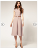 ASOS Midi Dress With Contrast Belt