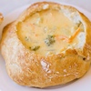 soup in a bread bowl