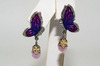 BARBARA BIXBY PEARL, ENAMEL & SAPPHIRE EARRINGS