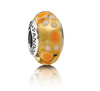 BEAD MURANO GLASS YELLOW BUBBLES