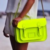 cambridge satchel in fluorescent yellow