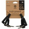 Planet Waves Classic Series Instrument Cable with Right Angle Plug, 0.5 feet (3-pack)