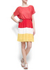 Pleated color block dress MNG