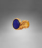 YSL ARTY OVAL RING WITH BLUE STONE