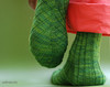 тонкие трикотажные зелёные носки