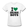 Майку с надписью "I love Irish Boys"