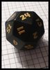 Dice - 24D - Unknown Black with Gold Applied Numerals - FA collection buy Dec 2010