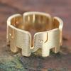 Gold plated band ring, 'Elephant Pride'