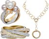 золотое кольцо с натуральными камнями и браслет с подвеской