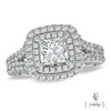 Vera Wang LOVE Collection 1-1/2 CT. T.W. Princess-Cut Diamond Frame Split Shank Engagement Ring in 14K White Gold