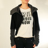 Womens Black Asymmetrical Sweatshirt Jacket