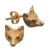 Gold Fox Mask Earrings