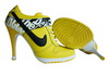 Желтые кроссовки на каблуках