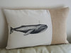 Whale Vintage Style Rustic Hessian Cushion Burlap Pillow