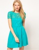 ASOS Skater Dress With Lace Top