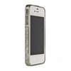 Бампер металлический для iPhone 4s, iPhone 4 со стразами серебряный матовый