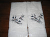 On Sale 20% off, Cat Hand Towels, set of 2,blue eyes, white