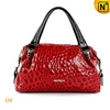 Designer Black/Red Leather Tote Bags CW300207 - CWMALLS.COM