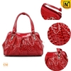 Womens Red Leather Satchel Handbags CW229163 - CWMALLS.COM
