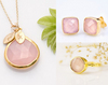 Pink Chalcedony Cushion Cut Gemstone Stud Jewelry in Gold Vermeil