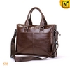 Mens Brown Leather Portfolio Briefcase CW901205 - CWMALLS.COM