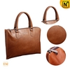 Men Retro Brown Leather Briefcase Handbags CW901525 - CWMALLS.COM