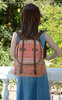 SPECIAL PRICE Orange Backpack Book Bag Handmade HMONG Vintage Fabric Fair Trade Thailand