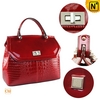 Womens Red Leather Flap Lock Bags CW231036 - CWMALLS.COM