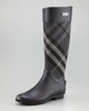 Burberry Mixed Media Rain Boot, Charcoal