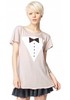 Wildfox Couture Black Tie Hippe Crew Tee In Silver Polish