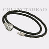 Pandora Silver Double Black Leather 13.8" Bracelet