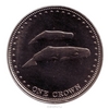 Монета номиналом 1 крона "Киты". Острова Тристан-да-Кунья. 2008 год