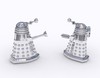 Silver Dalek Stud Earrings