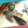 Ladies Retro Bohemia Style Love Heart Peacock Feathers Tassel Long Necklace