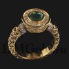 Золотое кольцо  с бриллиантами и изумрудом Королева Виктория ||