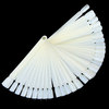 50 False Nail Art Board Tips Stick Polish Foldable Display Practice Fan Ivory