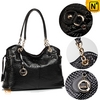 Women Black Leather Hobo Handbags CW209010 - cwmalls.com