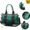 Women Green Leather Tote Bag CW231376 - cwmalls.com